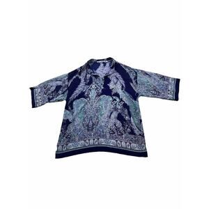 Violet + Claire Women’s Blue Paisley Shirt M